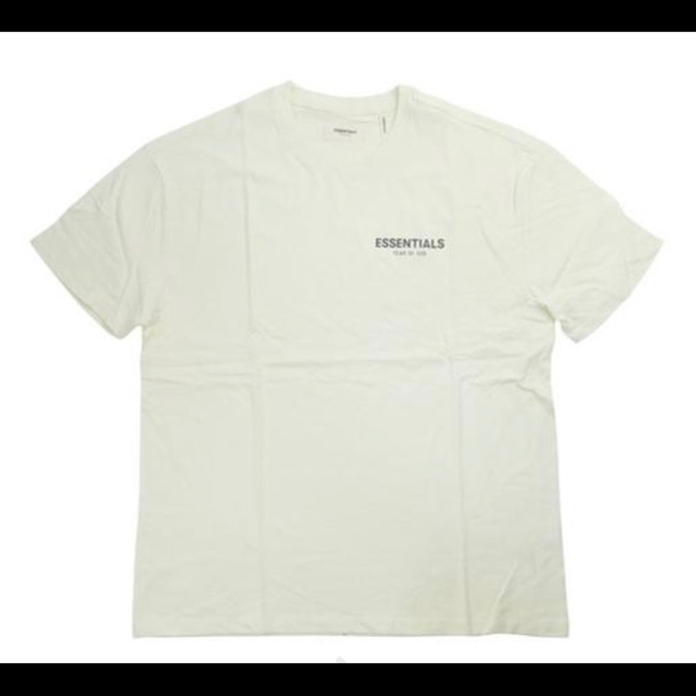FEAR OF GOD Essentials Boxy Logo T-shirt Cream XS